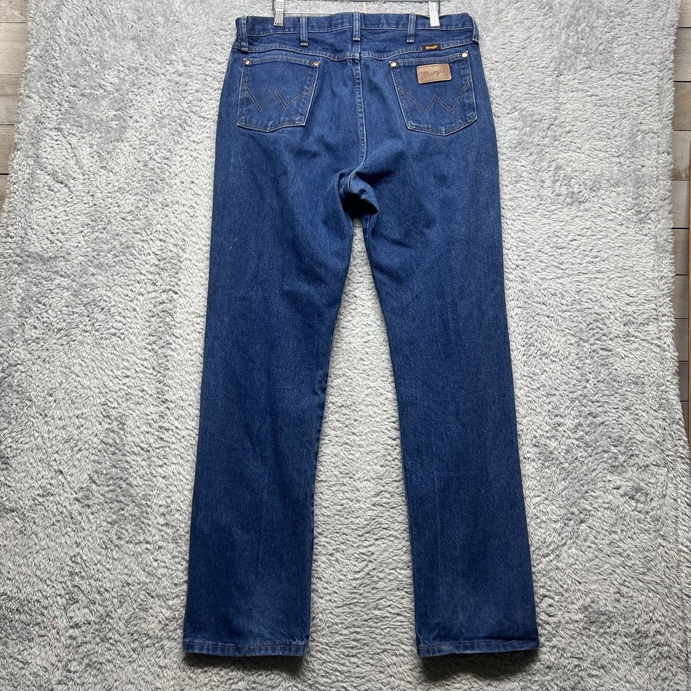 Wrangler Jeans Mens 36x34 Blue Cowboy Cut Straight Leg Workwear Cowboy Western